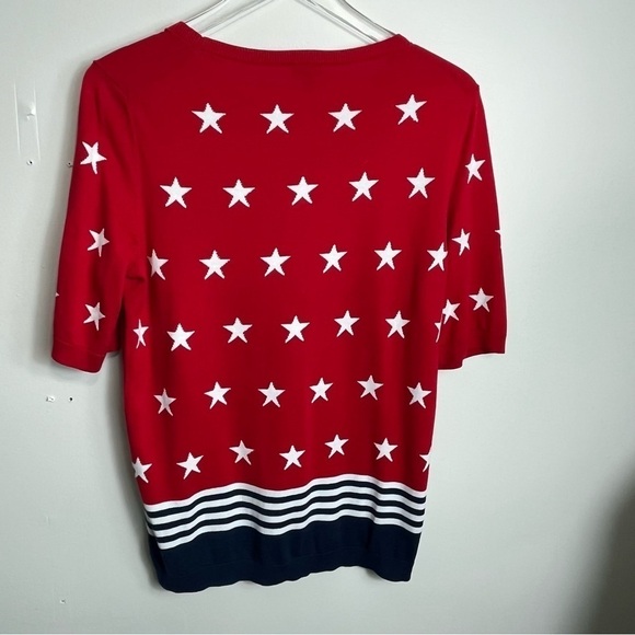 EUC Talbots stars stripes 4th July sweater size M 1617 - Picture 3 of 3